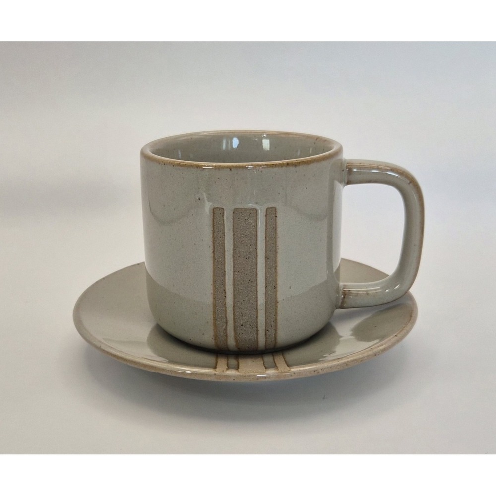 Hearth & Hand with Magnolia Modern Stripe Stoneware Espresso Cup and Saucer Set